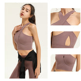 High Impact Cross Straps Women’s Push Up Sports Bra